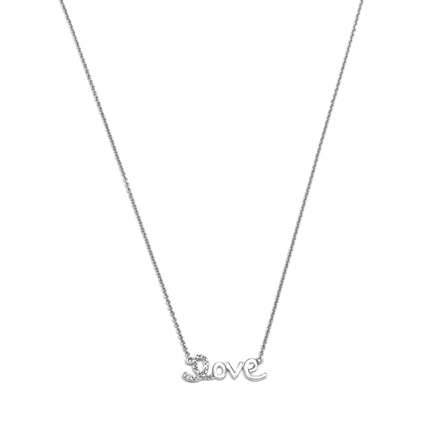 Exquisite 14K Diamond LOVE Necklace: Bedazzle Your Look