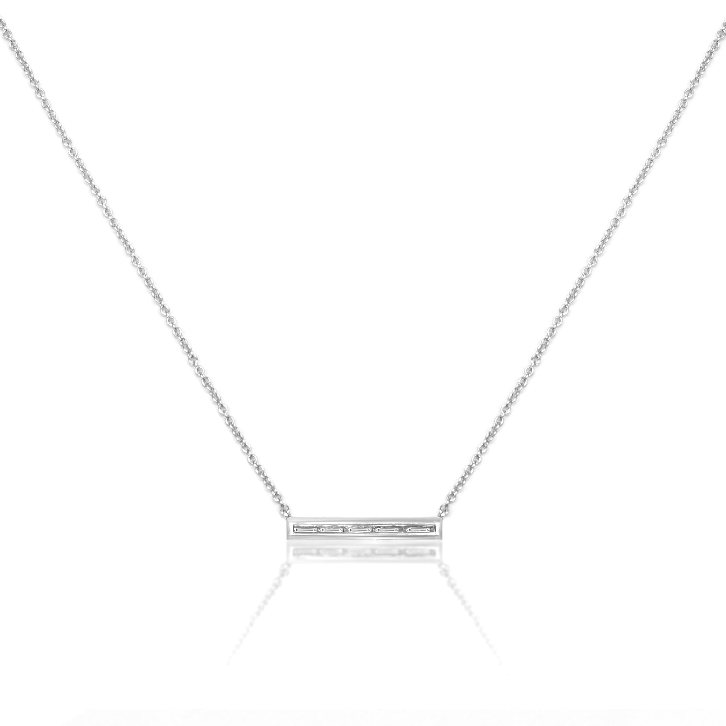 Baguette Bar Diamond Necklace