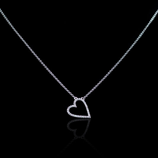 Outline Heart Diamond Necklace