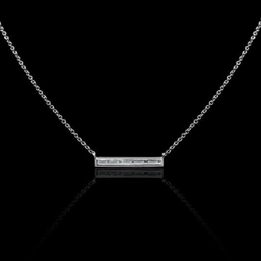 Baguette Bar Diamond Necklace