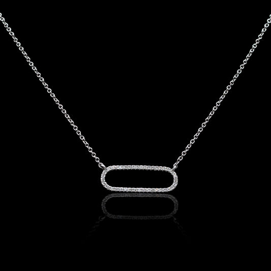 Oval Outline Diamond Necklace