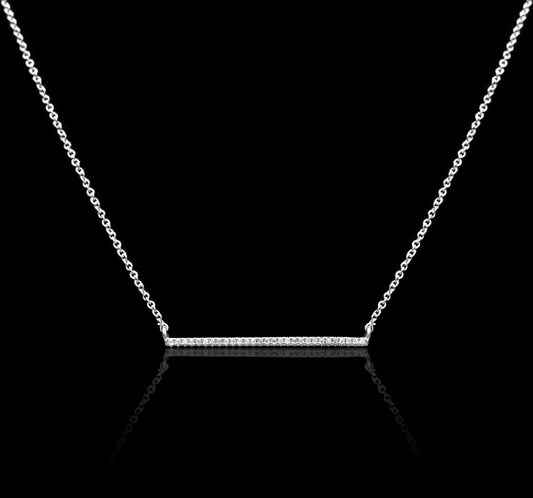 Sleek Diamond Bar Necklace