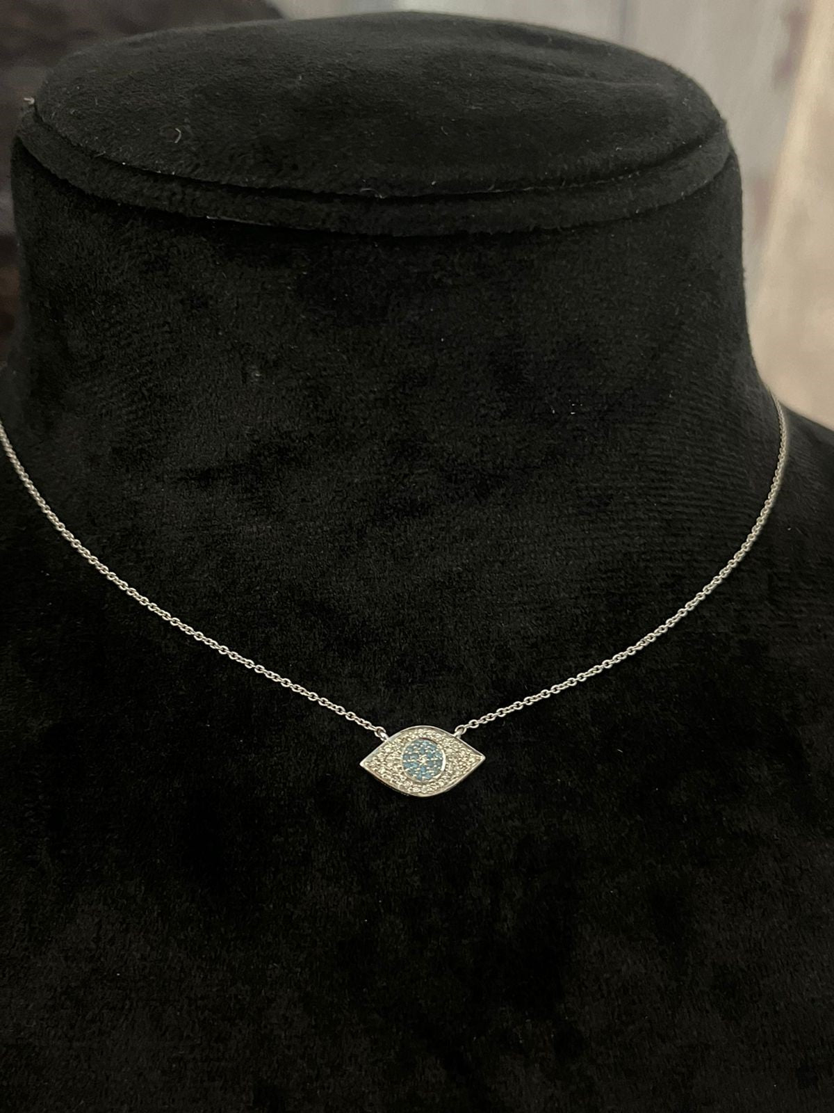 Big Evil Eye Diamond Necklace