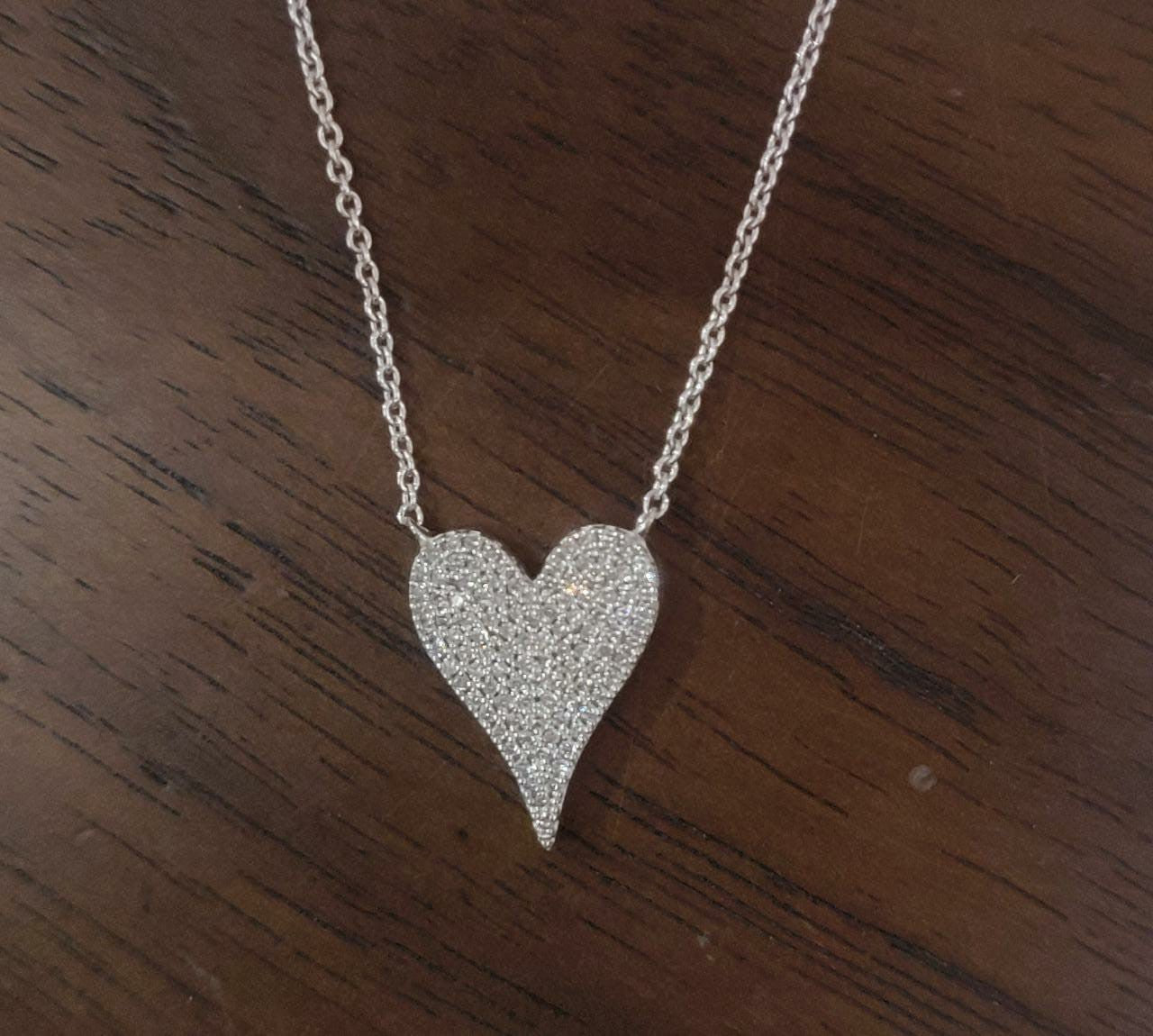All Diamond Heart Necklace