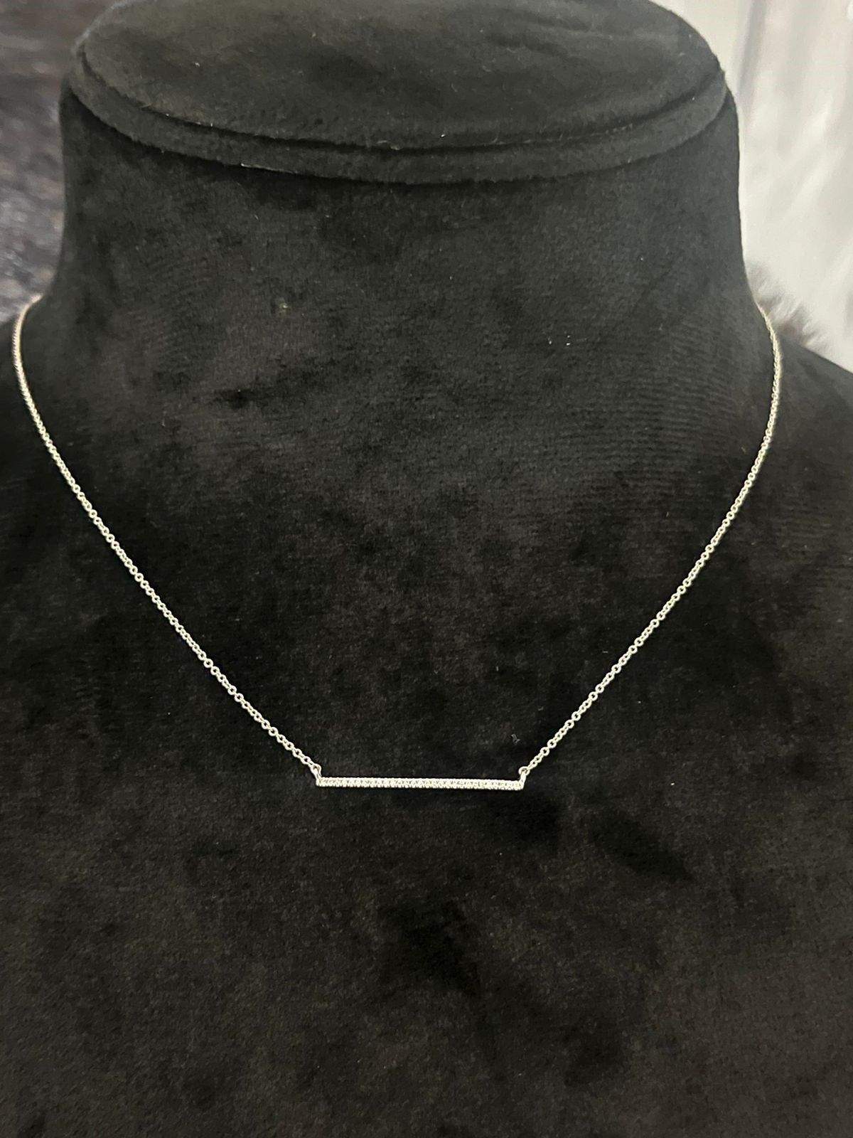 Sleek Diamond Bar Necklace