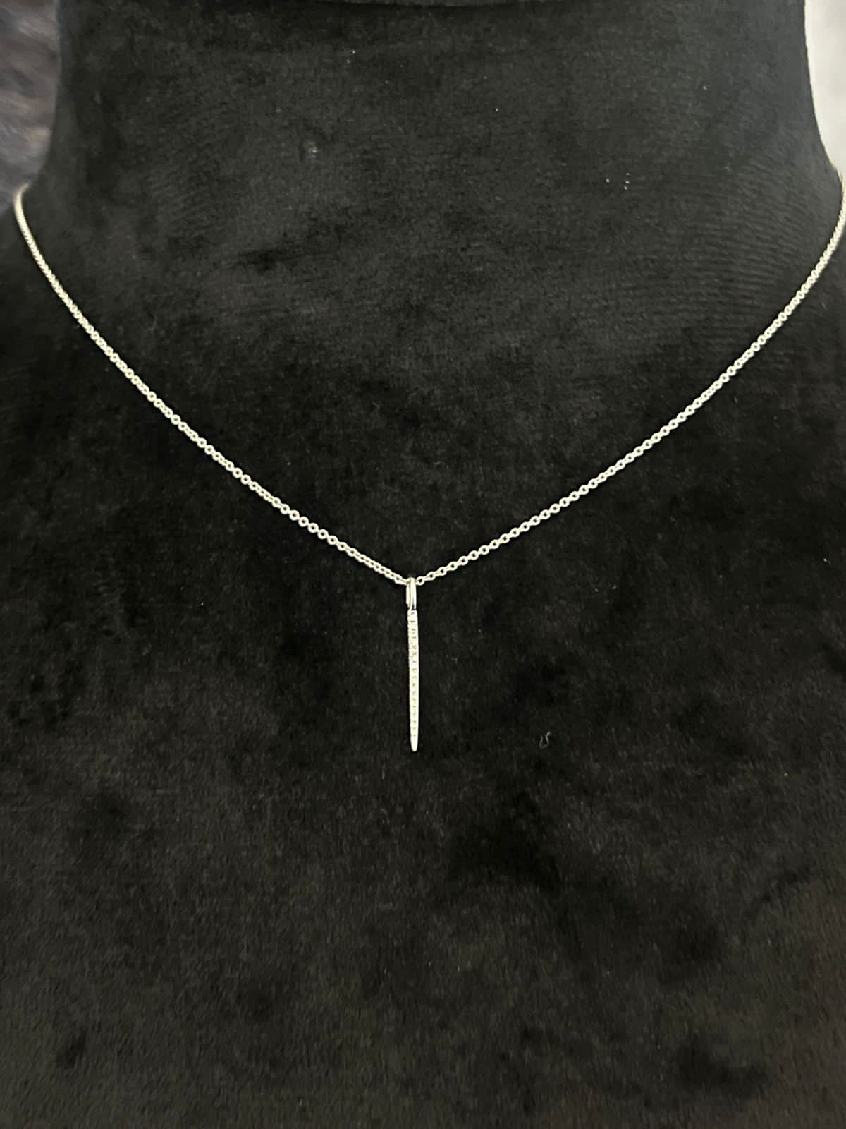 Mini Vertical Bar Diamond Pendant