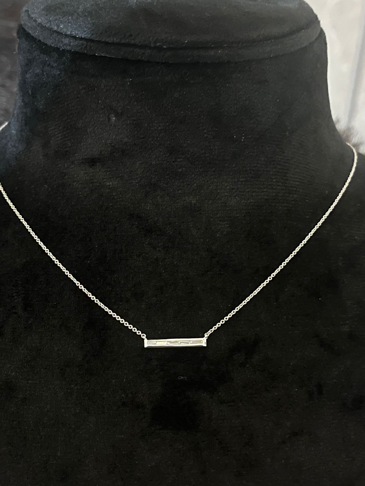 Baguette Bar Diamond Necklace