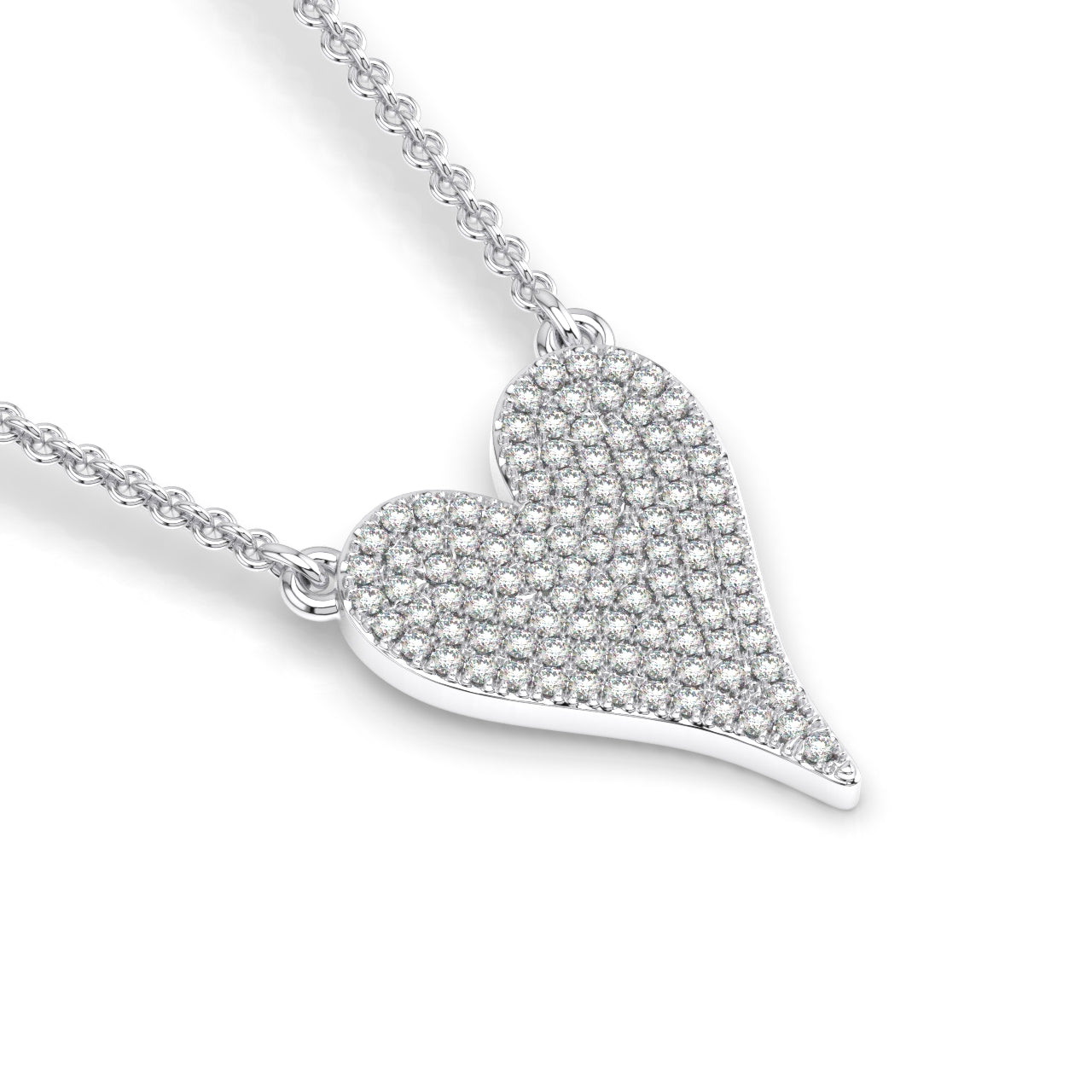 All Diamond Heart Necklace